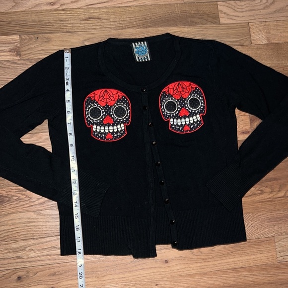 Too Fast Sugar Skull Cardigan Size L - Picture 5 of 7